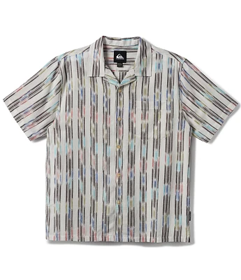 Quiksilver Space Dye Print Casual Short Sleeve Shirt