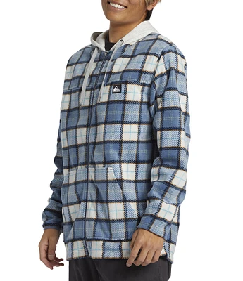 Quiksilver Surf Days Polar Fleece Plaid Hooded Jacket