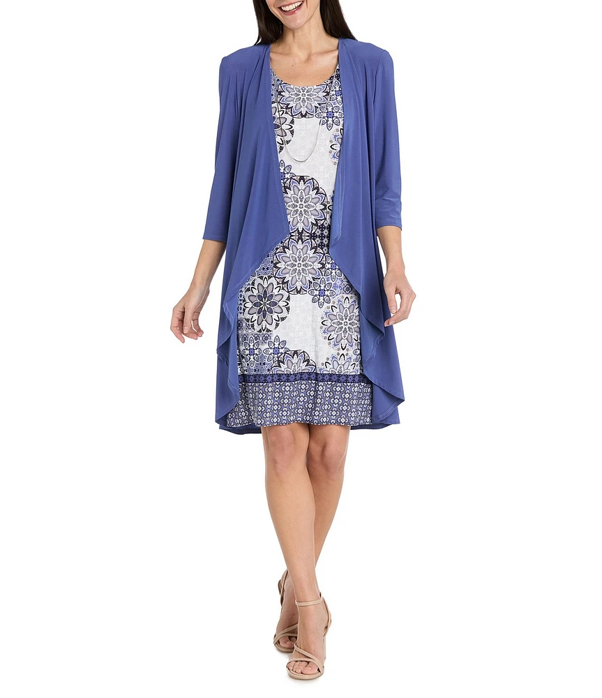 R & M Richards 2-Piece Medallion Printed Dress