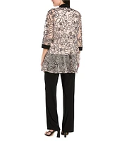 R & M Richards 2-Piece Ribbon Soutache Pant Set