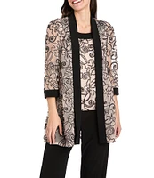 R & M Richards 2-Piece Ribbon Soutache Pant Set