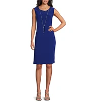 R & M Richards 3/4 Illusion Sleeve Scoop Neck 2-Piece Jacket Dress