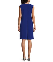 R & M Richards 3/4 Illusion Sleeve Scoop Neck 2-Piece Jacket Dress