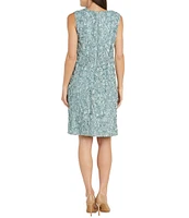 R & M Richards 3/4 Sleeve Beaded Crew Neck Lace 2-Piece Jacket Dress