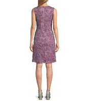 R & M Richards 3/4 Sleeve Beaded Crew Neck Lace 2-Piece Jacket Dress