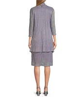 R & M Richards 3/4 Sleeve Crinkled Jacket Dress
