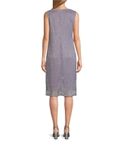 R & M Richards 3/4 Sleeve Crinkled Jacket Dress