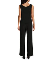 R & M Richards 3/4 Sleeve V-Neck Embroidered Soutache Sequin Jacket 3-Piece Pant Set