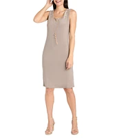 R & M Richards Crew Neck 3/4 Sleeve Embroidered Sequin 2-Piece Jacket Dress