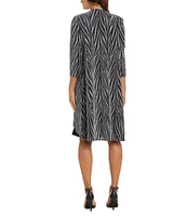 R & M Richards Crew Neck Metallic Jacquard 2-Piece Jacket Dress