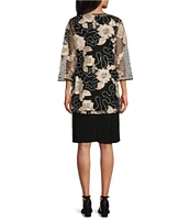 R & M Richards Embroidered Soutache Sequin Jacket Dress