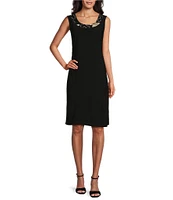 R & M Richards Embroidered Soutache Sequin Jacket Dress
