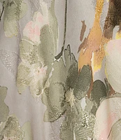 R & M Richards Floral Print Chiffon Bolero 3/4 Sleeve V-Neck Asymmetrical Ruffle Hem 2-Piece Jacket Dress