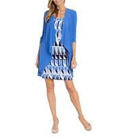 R & M Richards Geo Print 2-Piece Jacket Dress