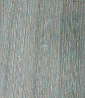 R & M Richards Long Cape Sleeve V-Neck Metallic Knit Dress