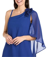 R & M Richards One Shoulder Flower Dress
