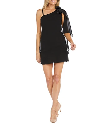 R & M Richards One Shoulder Flower Dress