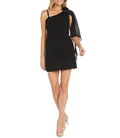 R & M Richards One Shoulder Flower Dress