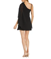 R & M Richards One Shoulder Flower Dress