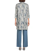 R & M Richards Petite Size 3/4 Sleeve Round Neck 3-Piece Pant Set