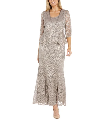 R & M Richards Petite Size Metallic Jacket Dress