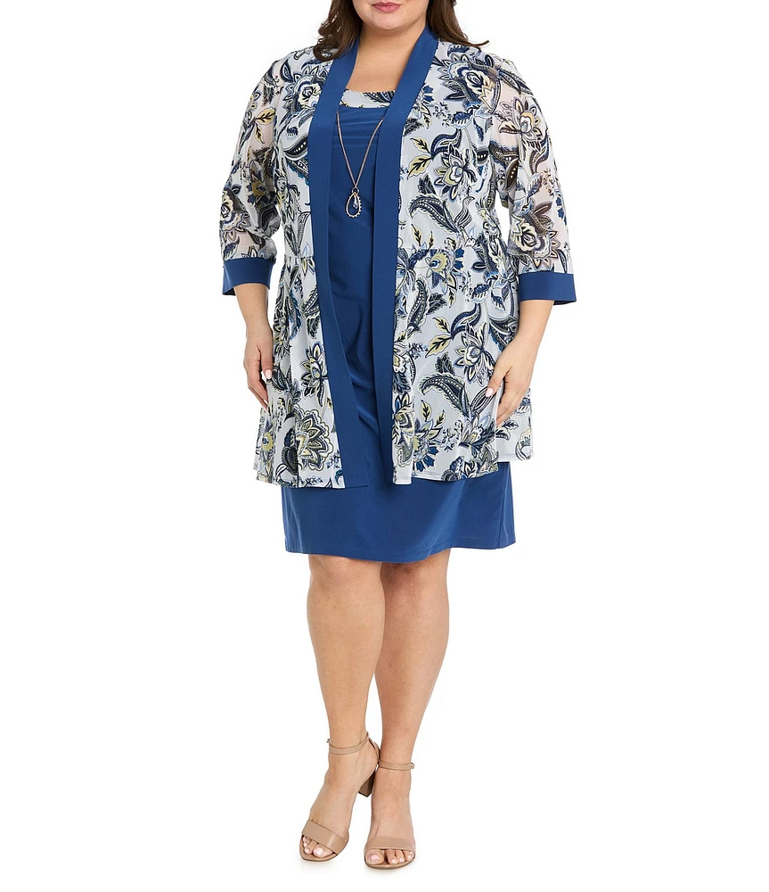 R & M Richards Plus Size 2-Piece Printed Jacket Dress
