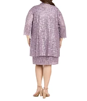 R & M Richards Plus Size 2-Piece Scalloped Lace Jacket Dress
