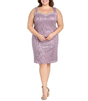 R & M Richards Plus Size 2-Piece Scalloped Lace Jacket Dress