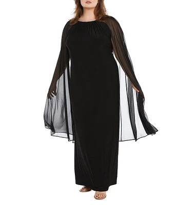 R & M Richards Plus Size Beaded Crew Neck Sheath Dress