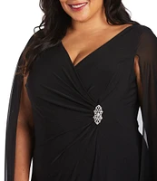 R & M Richards Plus Size Chiffon Duster Cape Dress
