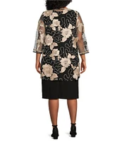 R & M Richards Plus Size Embroidered Soutache Sequin Jacket Dress