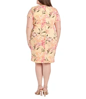 R & M Richards Plus Size Floral Printed Sheath Dress