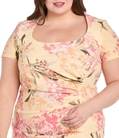 R & M Richards Plus Size Floral Printed Sheath Dress