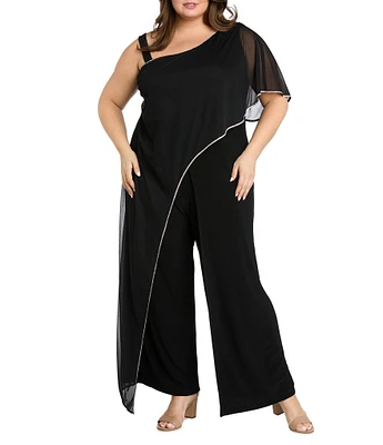 R & M Richards Plus Size Matte Jersey Jumpsuit
