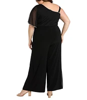 R & M Richards Plus Size Matte Jersey Jumpsuit