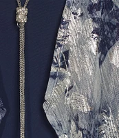 R & M Richards Plus Size Metallic Foil Print 2-Piece Jacket Dress