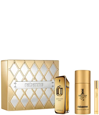 Rabanne Million Gold Eau de Parfum Intense Men's 3-pc Gift Set