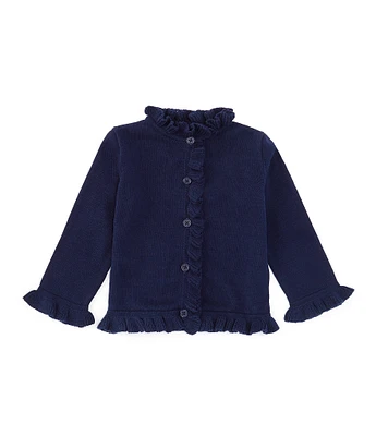 Rachel Riley Baby Girls 12-24 Months Button Front Sweater Ruffle Cardigan