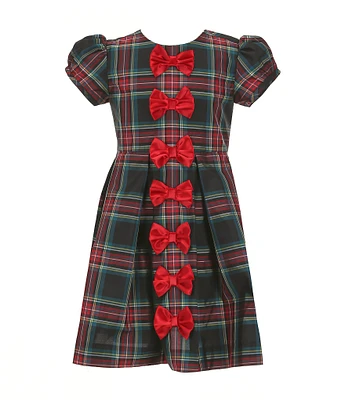 Rachel Riley Little/Big Girls 2-10 Short Sleeve Plaid Bow Party Dress