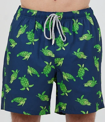 Rainforest Turtles of The Sea 6#double; Inseam Swim Trunks