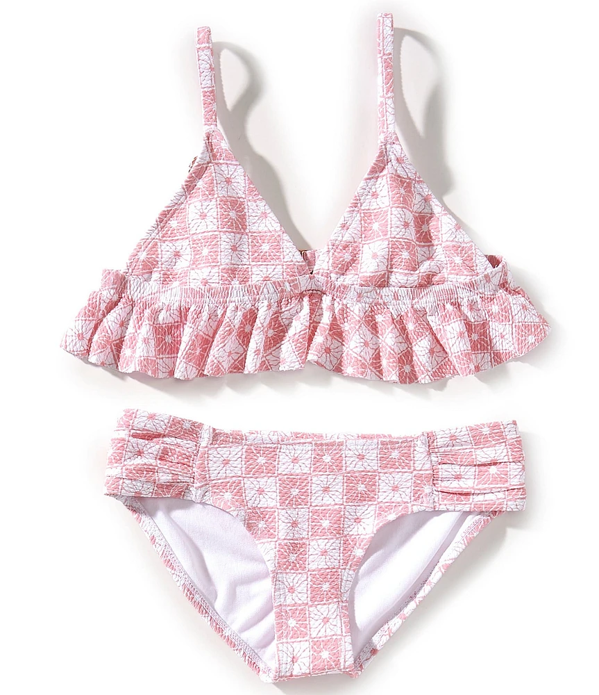 Raisins Big Girls 7-16 Checked Triangle Top & Matching Hipster Bottom Two-Piece Set