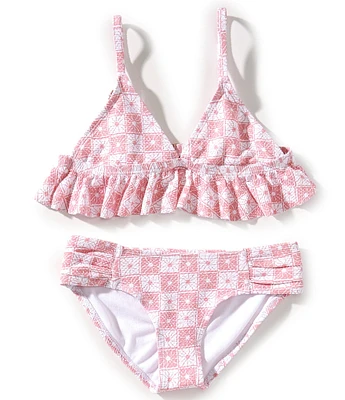 Raisins Big Girls 7-16 Checked Triangle Top & Matching Hipster Bottom Two-Piece Set
