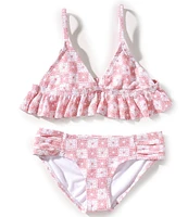 Raisins Big Girls 7-16 Checked Triangle Top & Matching Hipster Bottom Two-Piece Set