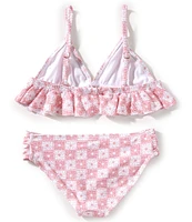 Raisins Big Girls 7-16 Checked Triangle Top & Matching Hipster Bottom Two-Piece Set