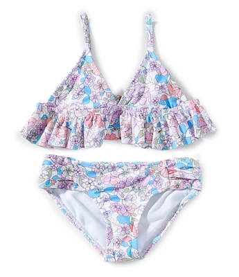 Raisins Big Girls 7-16 Floral Print Newport Ruffle Top & Hipster Bottom 2-Piece Swimsuit