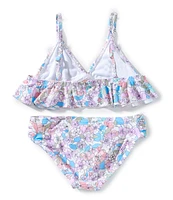 Raisins Big Girls Floral Print Newport Ruffle Top & Hipster Bottom 2-Piece Swimsuit