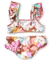 Raisins Big Girls 7-16 Floral-Printed Halter Top & Matching Hipster Bottom 2-Piece Swimsuit