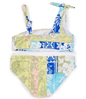 Raisins Big Girls 7-16 Floral/Patchwork-Printed One-Shoulder Halter Top & Matching Hipster Bottom 2-Piece Swimsuit