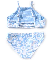Raisins Big Girls 7-16 Flora/Striped Reversible Tankini Top & Hipster Bottom Two-Piece Swimsuit