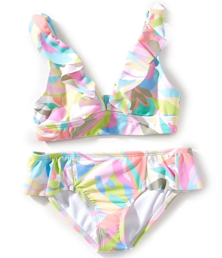 Raisins Big Girls 7-16 Leaf-Printed Halter Top & Matching Hipster Bottom 2-Piece Swimsuit